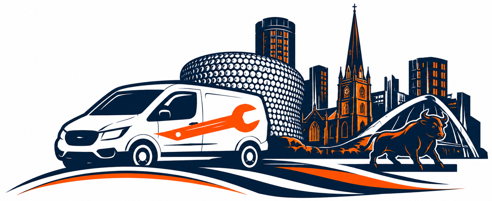 Mobile Mechanic Birmingham logo, horizontal version